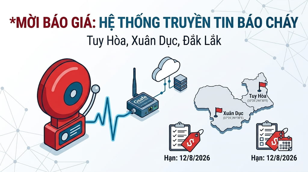 Thông báo Về việc báo giá thiết bị, dịch vụ cần thực hiện (Hệ thống truyền tin báo cháy)